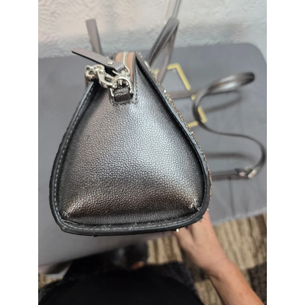 Kate Spade Laurel Way Mini Reiley Glitter Satchel Crossbody bag Gunmetal B